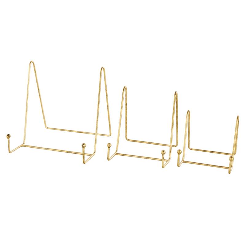 Metal Wide Triangle Display Easel - Set of 3 Gold - Roche River Decor - Gold