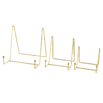 Metal Wide Triangle Display Easel - Set of 3 Gold - Roche River Decor
