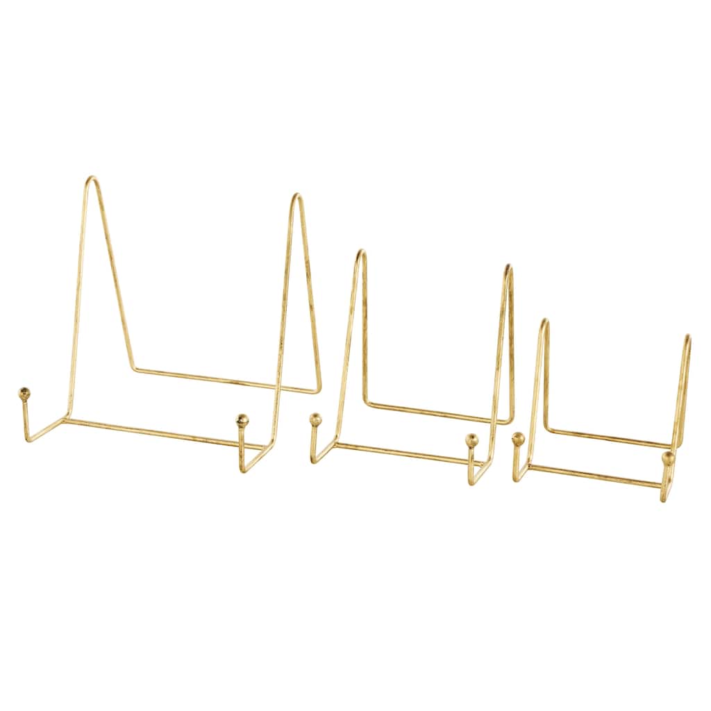 Metal Wide Triangle Display Easel - Set of 3 Gold - Roche River Decor