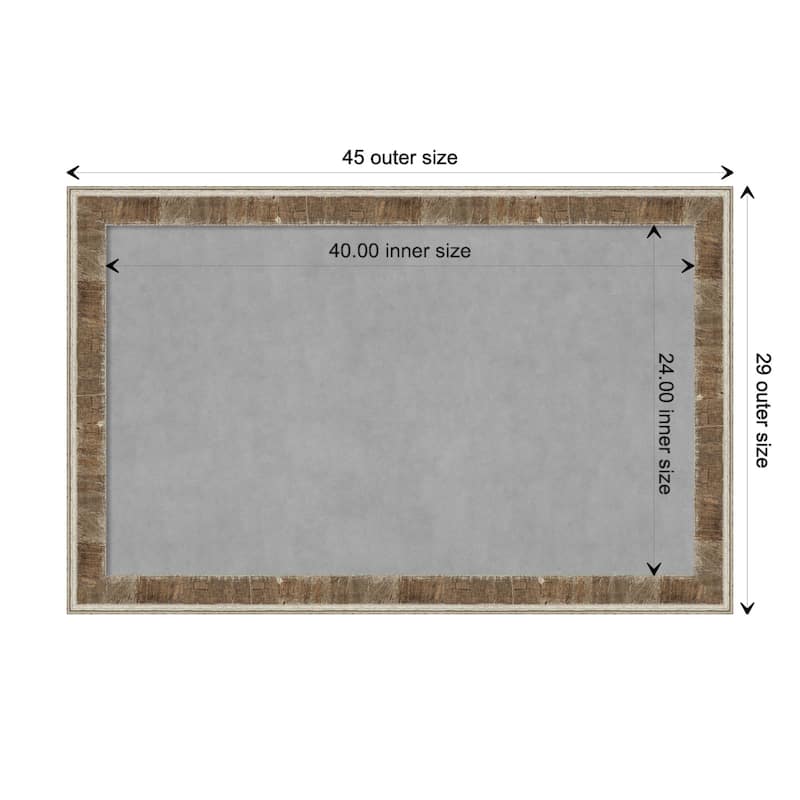 Amanti Art Farmhouse Brown Narrow Framed Magnetic Board - Board Size 40x24