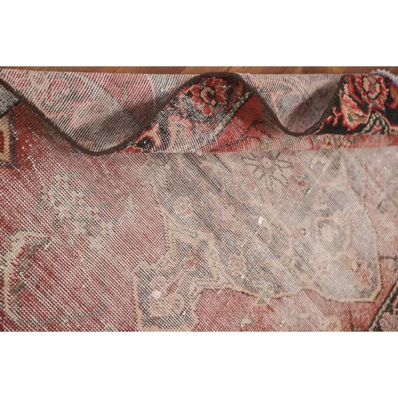 Distressed Tabriz Persian Vintage Bedroom Handmade Wool Carpet - 3'4" x 4'10"