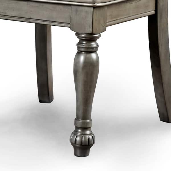 Tima Traditional Grey Faux Leather Dining Chairs (Set of 2) by