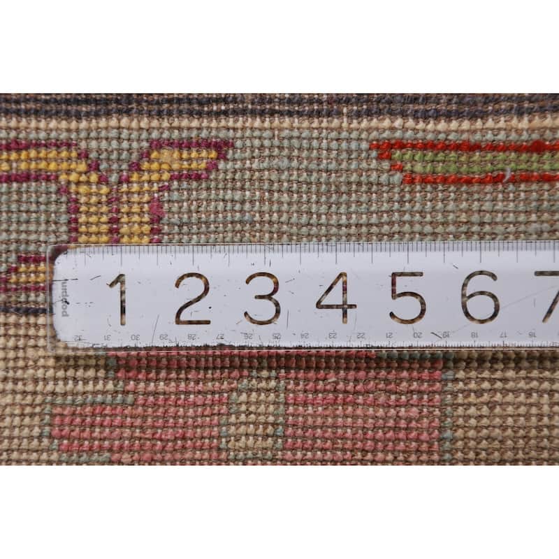 Hand Knotted Oriental 100% Wool Carpet Transitional All-Over Navy Blue & Blues Oushak Area Rug - 14' 1'' X 10' 3''