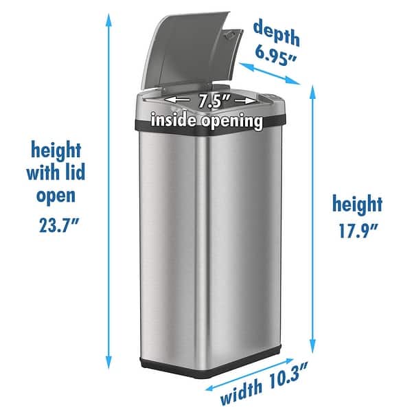  iTouchless SoftStep 8 Gallon Step Trash Can with Odor