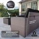 preview thumbnail 33 of 99, Outdoor Patio Furniture Set, All Weather PE Wicker Sectional Conversion Sofa set with Firepit(Optional)