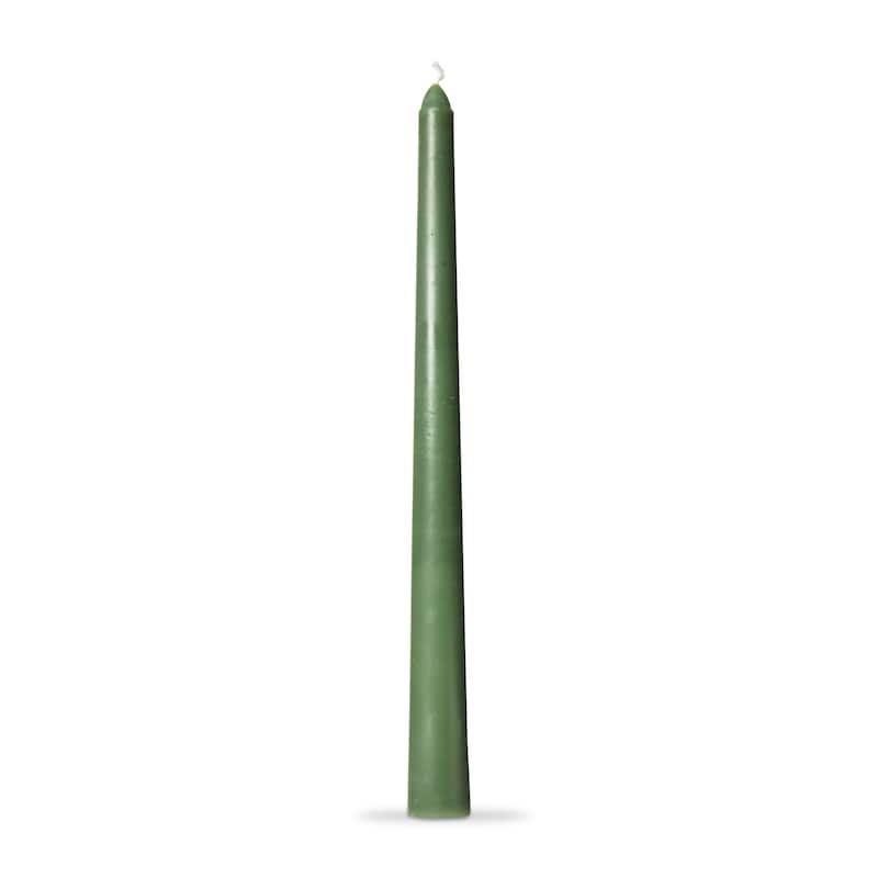 Color Studio 12" Traditional Taper Unscented Smokeless Paraffin Wax Candle Hunter Green, Set of 4, Burn Time 8 hrs.