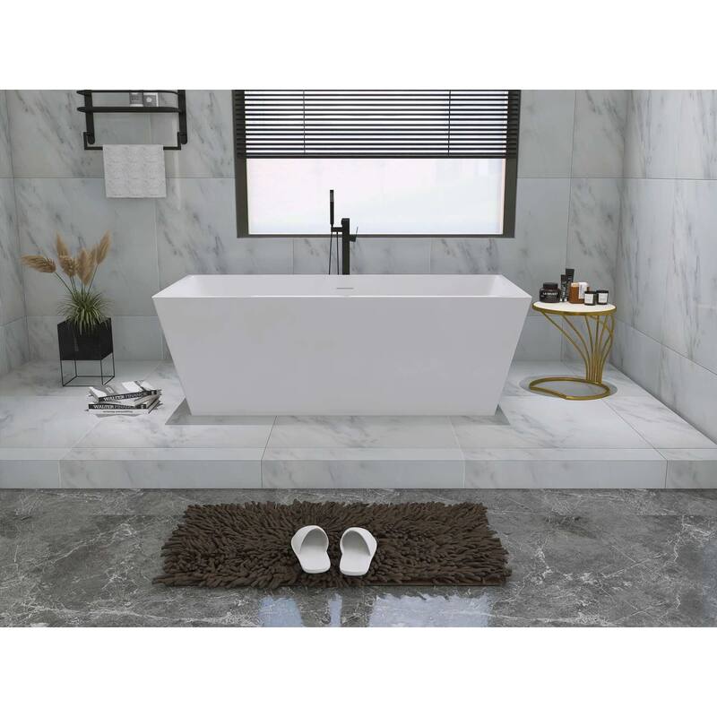 Timothy Soaking Rectangular Bathtub in Glossy White