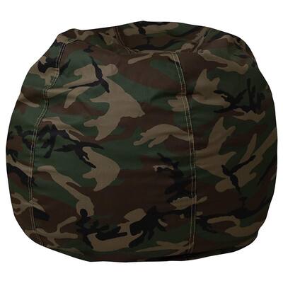 Dillon Small Bean Bag Chair for Kids and Teens, Foam-Filled Beanbag Chair with Machine Washable Cover, Camouflage