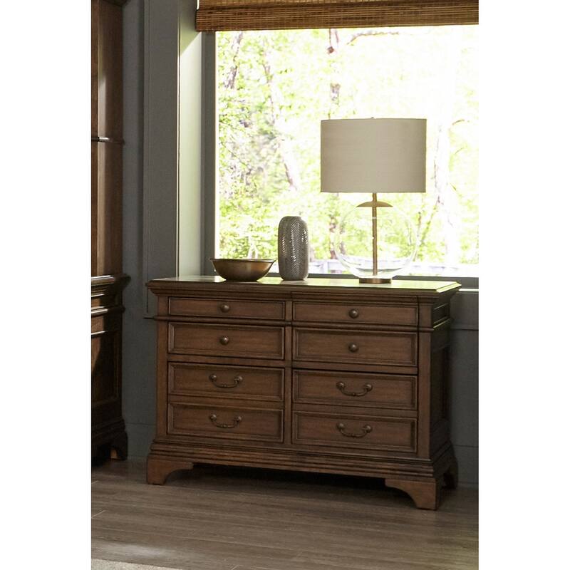 5-Drawer Wood File Cabinet Burnished Oak