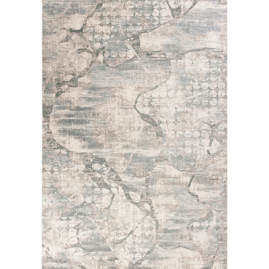 Domani Ekaterina Ivory/Mist Distressed Abstract Rug