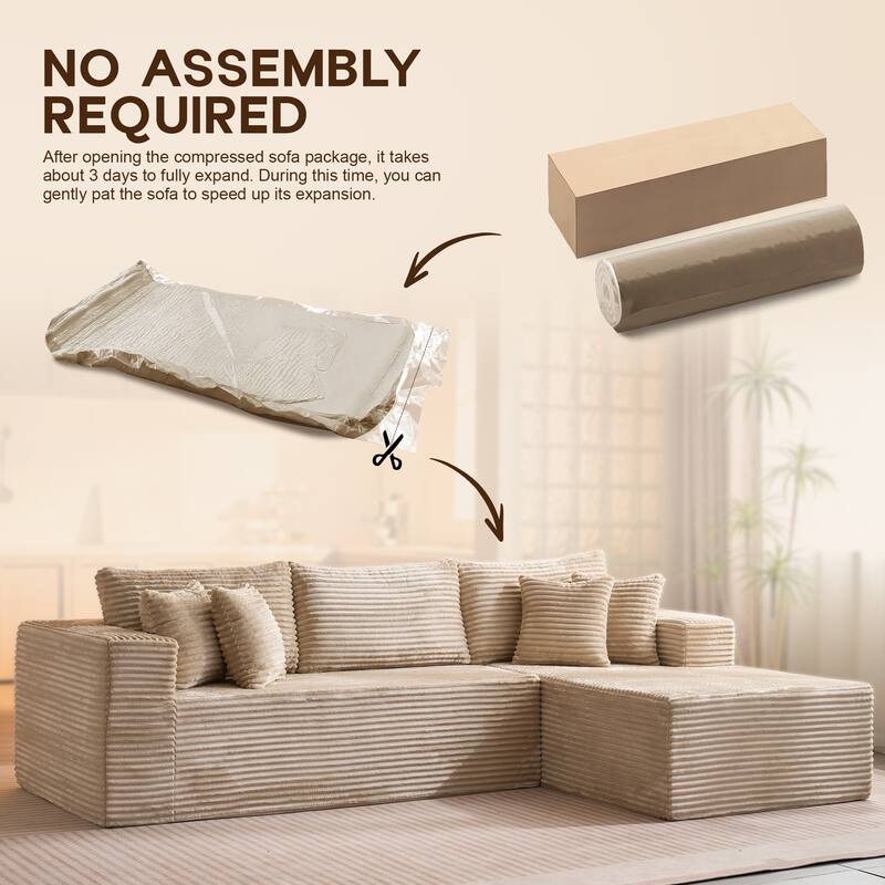 OVIOS All-Foam Plush L-Shaped Sofa​