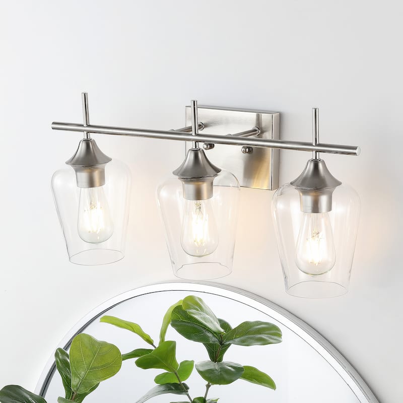 GetLedel 3-Light Dimmable Bathroom Vanity Light Wall Sconce with Clear Glass Shades