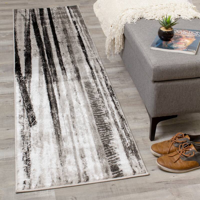 Perry Collection - Grey/White Modern Rug