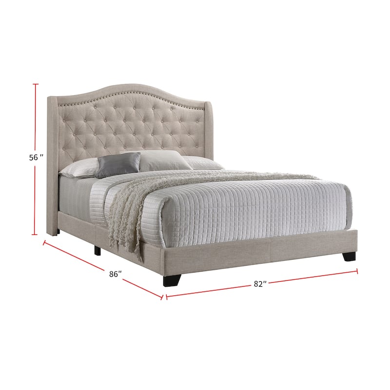 Camel Back Bed in Beige