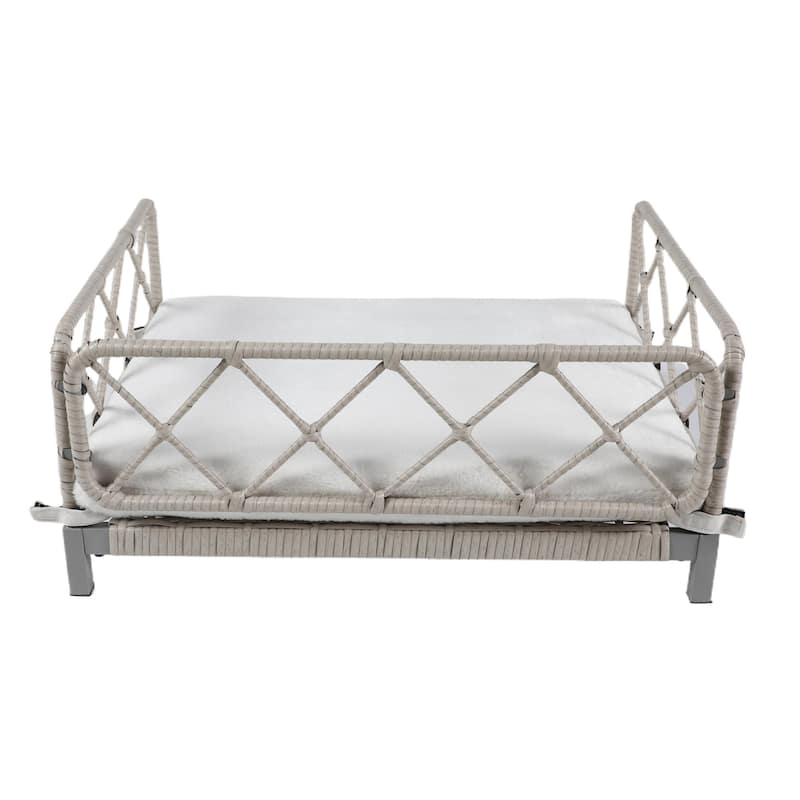 Wicker Pet Bed Rattan Dog Sofa Bed Outdoor Indoor Waterproof