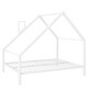 preview thumbnail 6 of 6, Full Metal House Platform Bed with Roof & Chimney,Montessori Bed,White