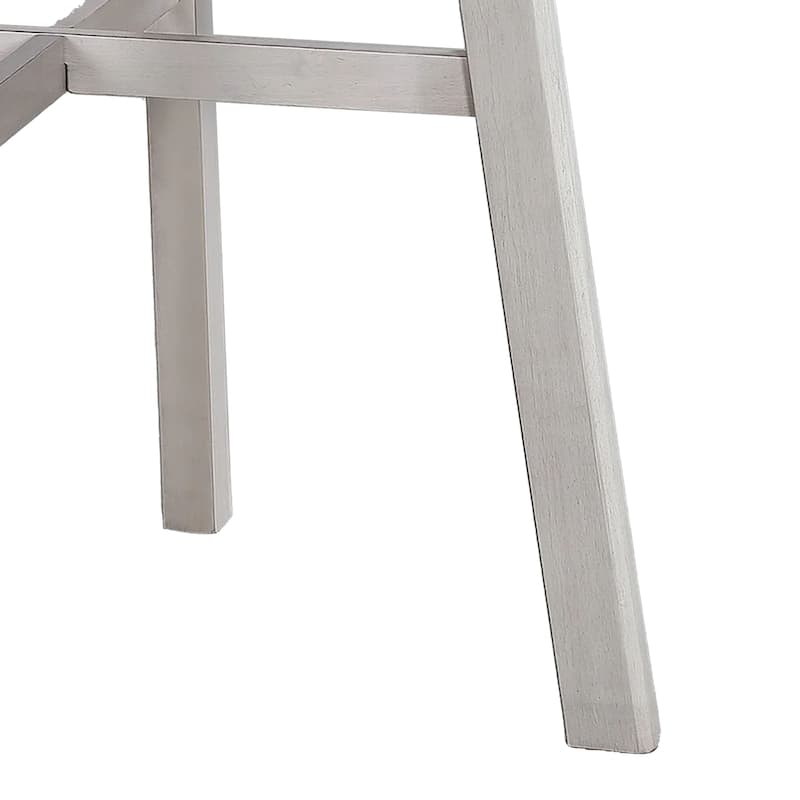 Bovo Counter Height Dining Table, 48 Inch Round Top, White Wood Legs - Driftwood White