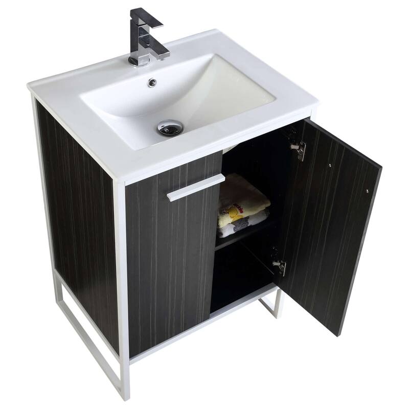 Vdara 24" Silver Gray Bathroom Vanity Cabinet Set