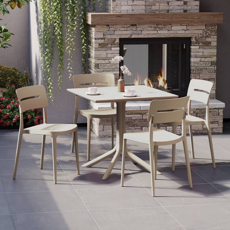 Frond and Form 4-Person Outdoor Square Dining Set