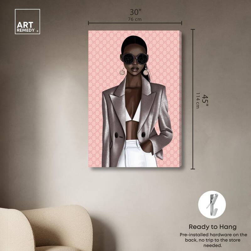 Cool Luxury Woman Canvas by Art Remedy, Gallery Wrapped