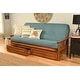 preview thumbnail 4 of 30, Porch & Den Kern Full-size Storage Futon Set with Suede Mattress Linen Aqua
