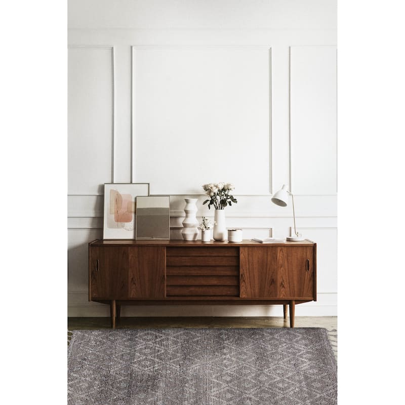 ECARPETGALLERY Braid weave Sienna Black Wool Rug - 5'1 x 7'3