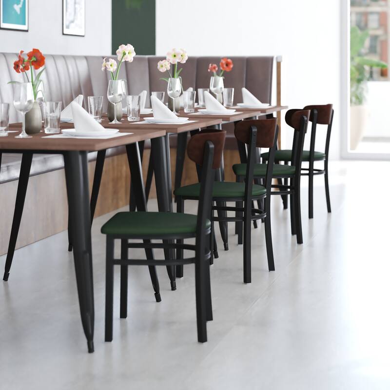 2PK Commercial Metal Dining Chairs with Boomerang Back