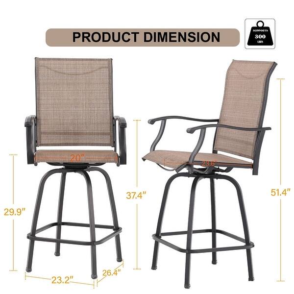 3piece Outdoor Swivel Bar Stool and Table Bistro Set On Sale Bed