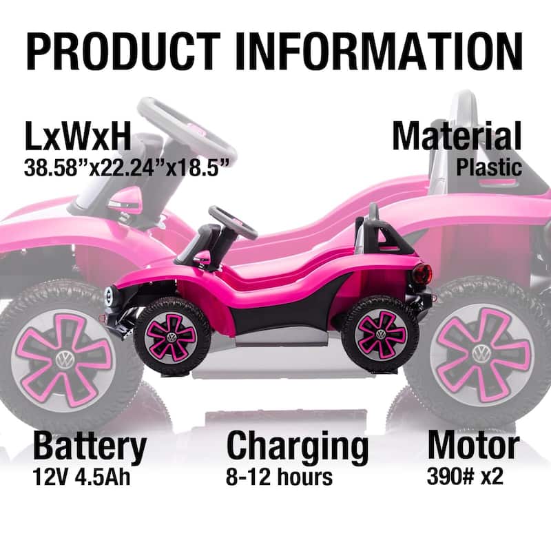 12V Ride On Car for Kids Licensed Volkswagen Beetle