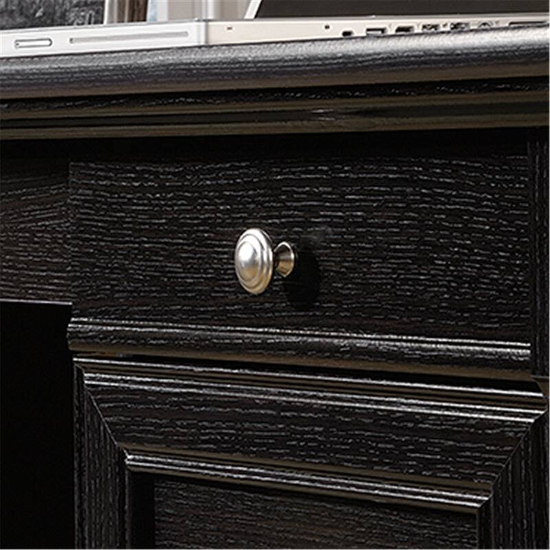 Executive Desk with 7 Drawers, Traditional Home Office Desk, Cord Management, Wind Oak Finish