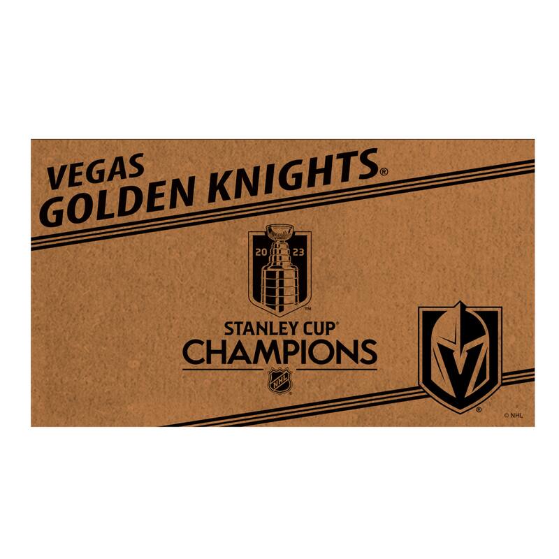 28 in. x 16 in. PVC Mat, Stanley Cup Champions 2023, Vegas Golden Knights