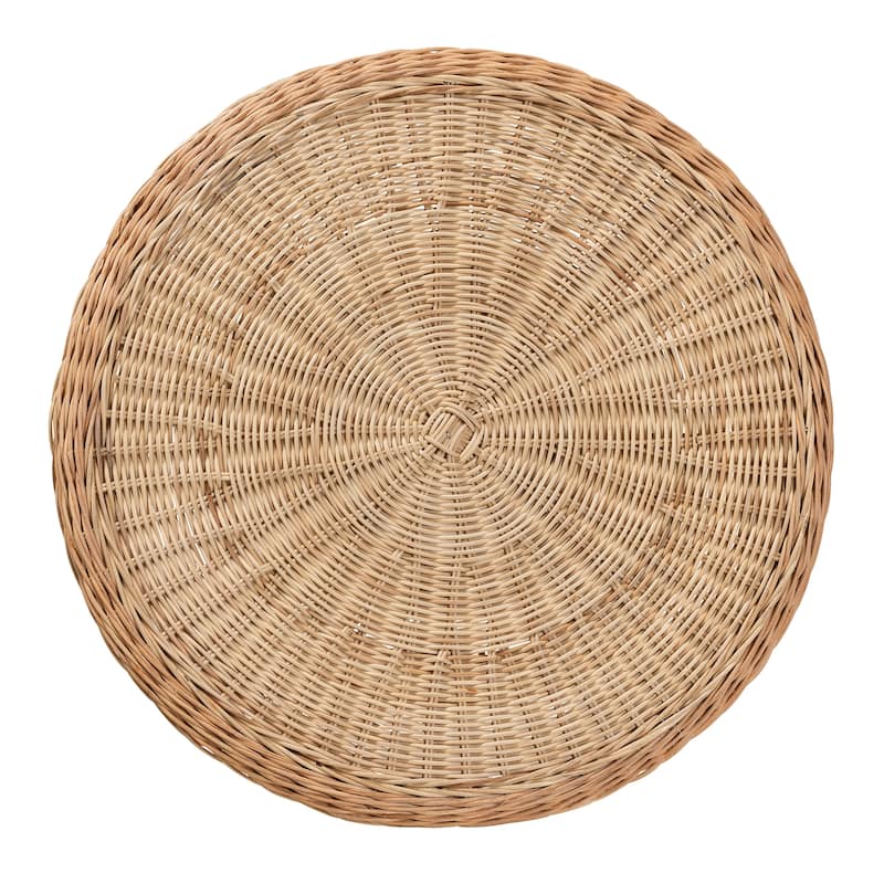 Abbey Modern Bohemian Natural Brown Antique Rattan Coffee Table