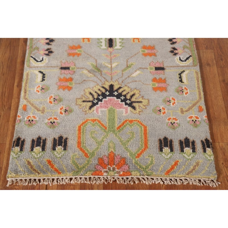 All-Over Kazak Indian Runner Rug Handmade Wool Carpet - 2'6"x 9'9"