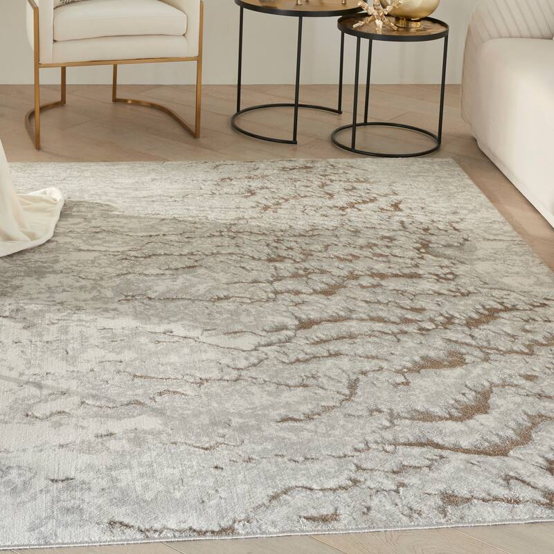 Inspire Me Home Decor Metallic Chic Abstract Area Rug
