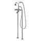 preview thumbnail 1 of 11, SevenFalls 8019 Telephone Double Lever Handles Clawfoot Floor Mounted Tub Filler with Handheld Shower Brushed Nickel