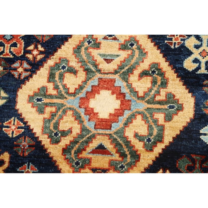 Tribal Geometric Oriental Kazak Runner Rug Wool Hand-knotted Carpet - 2'8" x 11'9"
