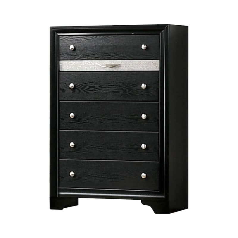Balistrieri Contemporary Black 2-piece Nightstand and Chest Set by Silver Orchid