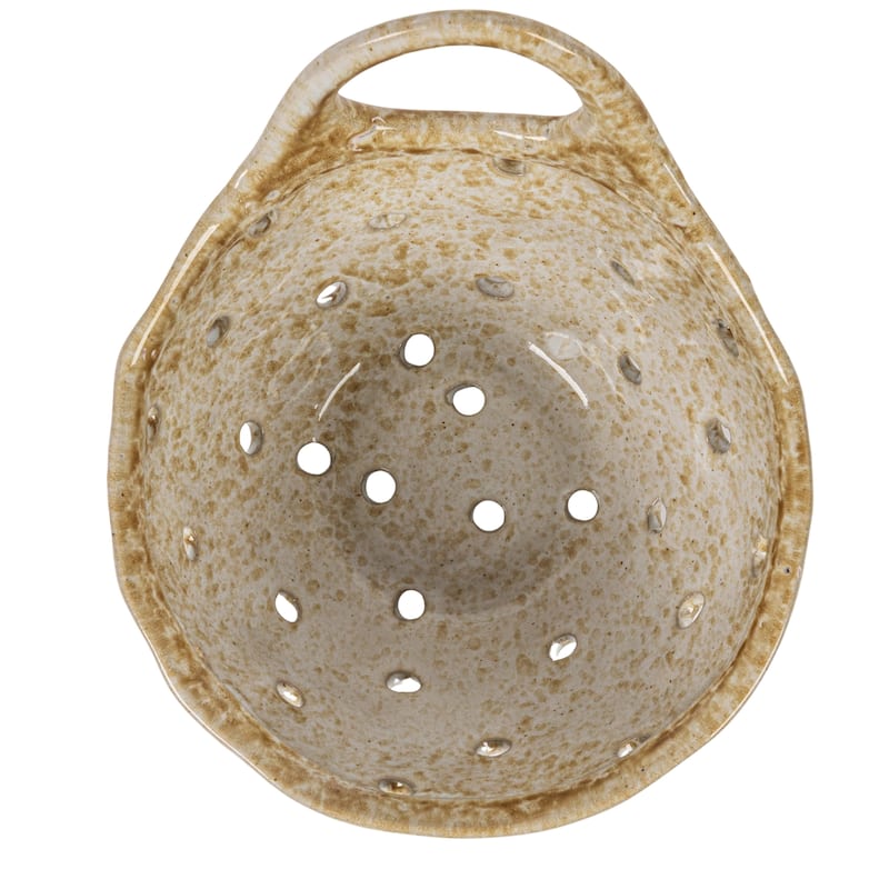 Stoneware Colanders with Handles - 7.9"L x 6.5"W x 5.4"H