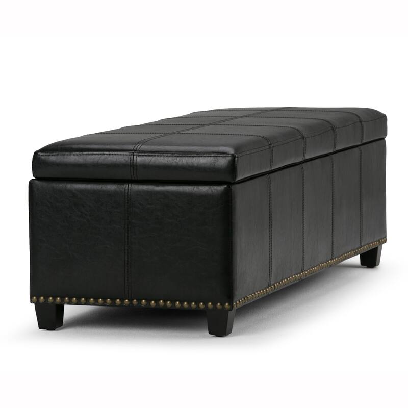 Modern Large Storage Ottoman for Living Room - Black