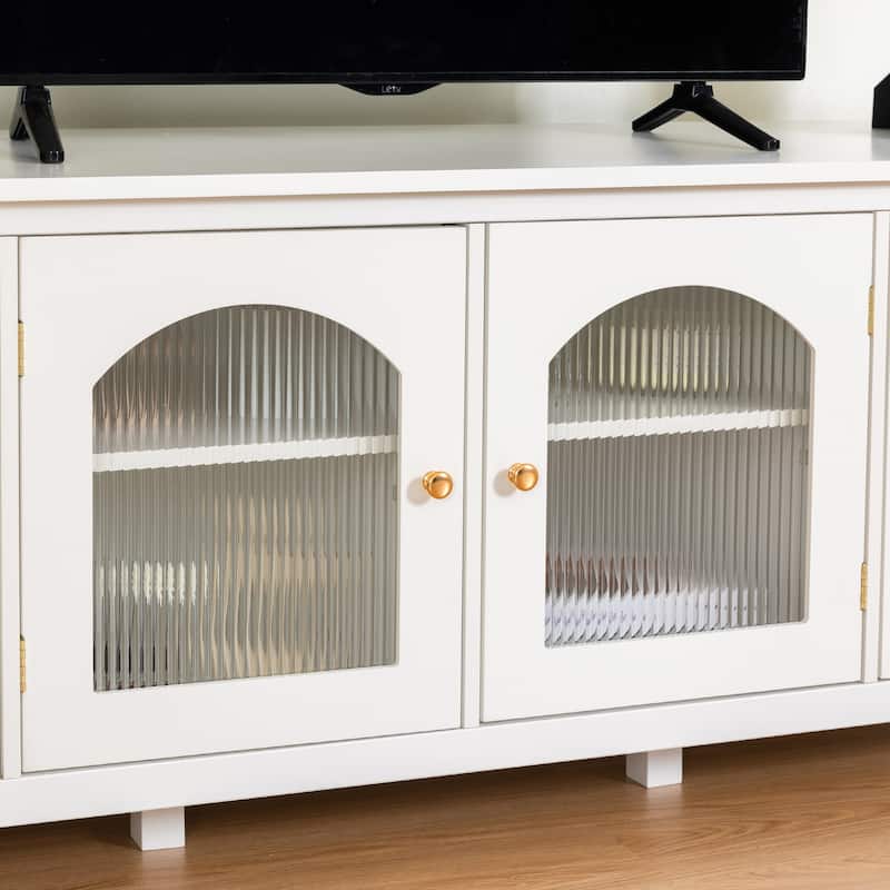 70" TV Stand with Glass Door & Storage for TVs Up to 70"