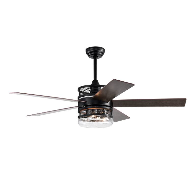 Classic Ceiling Fan Light with 5 Blades and Lighting, Speed Adjustment Function for Bedroom and Living Room