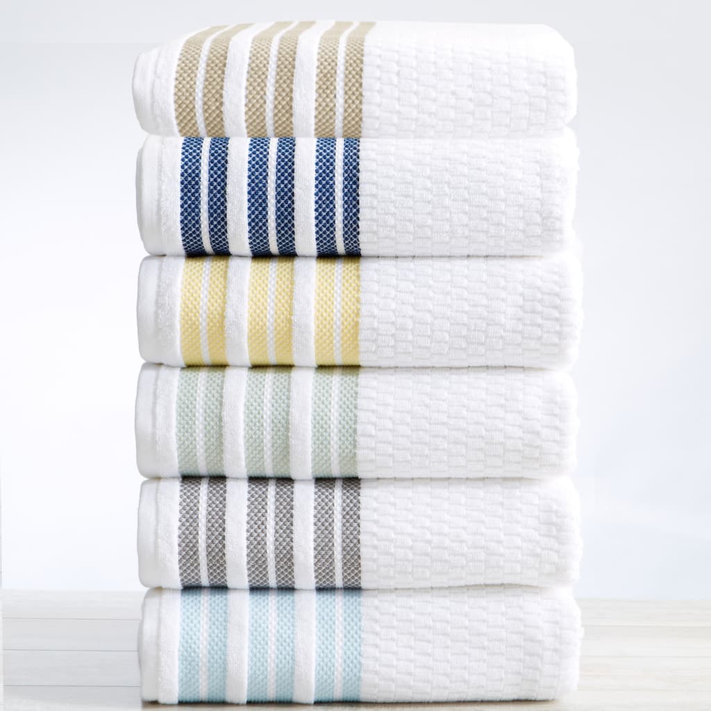 Luxurious Cotton Textured & Detailed Stripes Towel Set