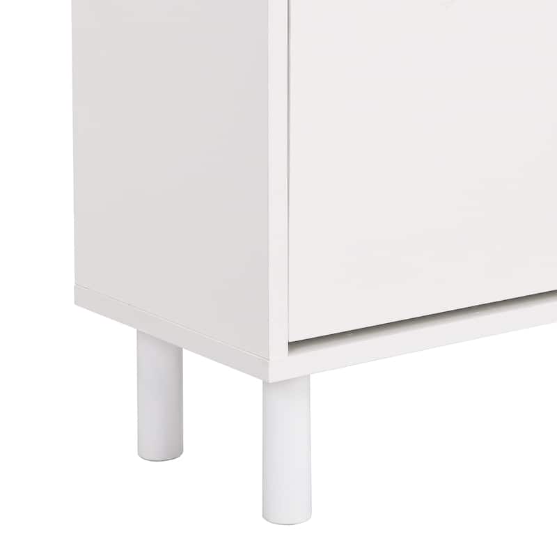 Narrow Shoe Cabinet with 3 Flip Drawers & Adjustable Shelves for Entryway Storage