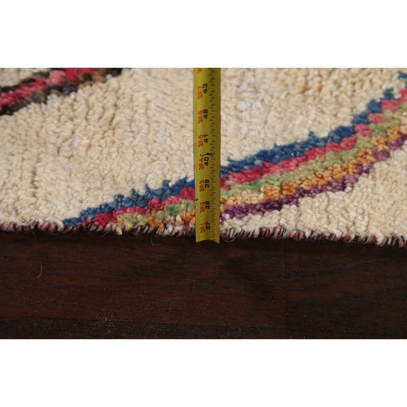 Tribal Geometric Moroccan Oriental Wool Area Rug Hand-knotted Carpet - 5'10" x 9'11"