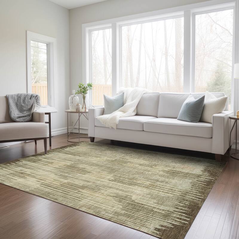 Machine Washable Indoor/ Outdoor Chantille Abstract Ombre Rug