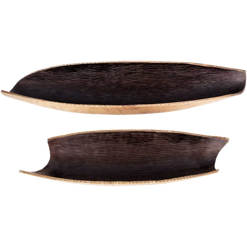 Nikos Modern Aluminum Decorative Bowls (2 Pieces) - 18.5" x 5.5" x 3.25", 26" x 6.5" x 4.25"