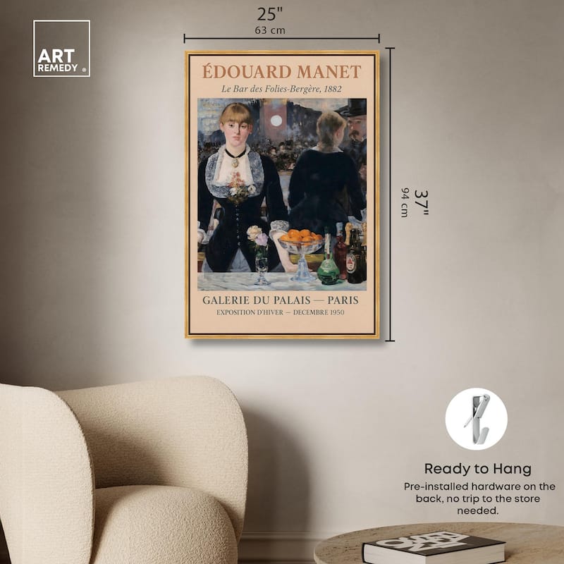 Manet's Famous Bar Canvas by Art Remedy