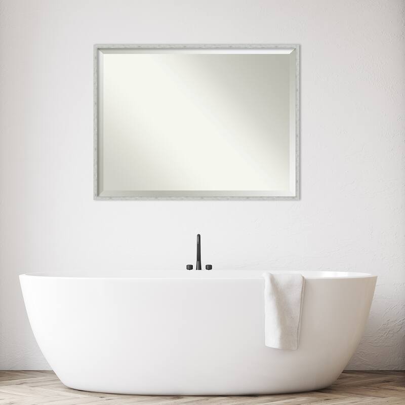 Imprint Beveled Wood Framed Bathroom Vanity Wall Mirror