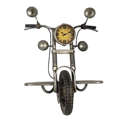 Metal Motorcycle Wall Clock - 21*24*8
