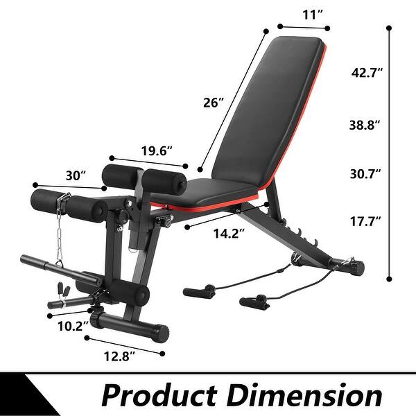 dimension image slide 2 of 2, Ainfox Multi-Purpose Adjustable Weight Bench